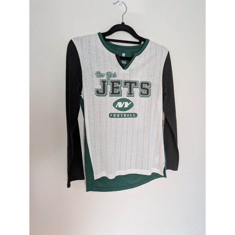 New York Jets NFL Team Apparel girl's raglan baseball tee NWT